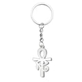 Llavero Cruz Egipcia Ankh con Ojo de Horus en Acero Plateado