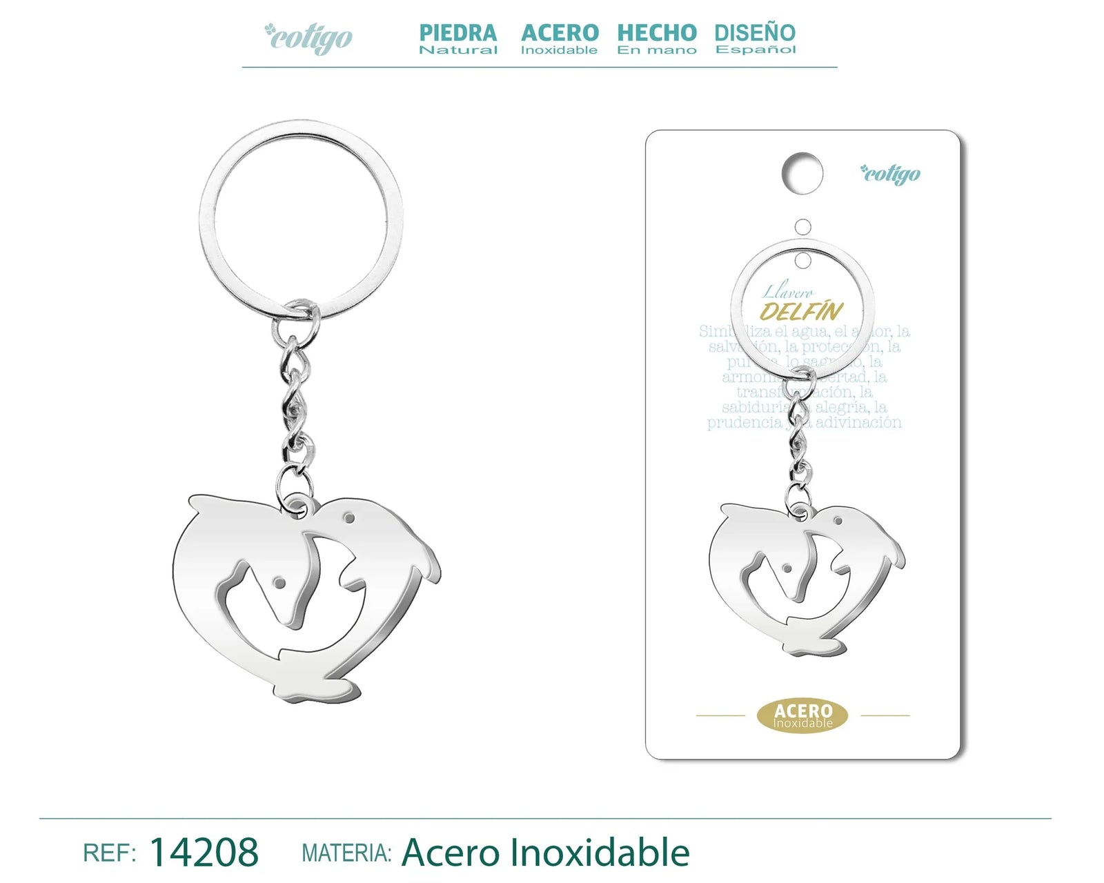 Llavero Delfin Acero Inoxidable