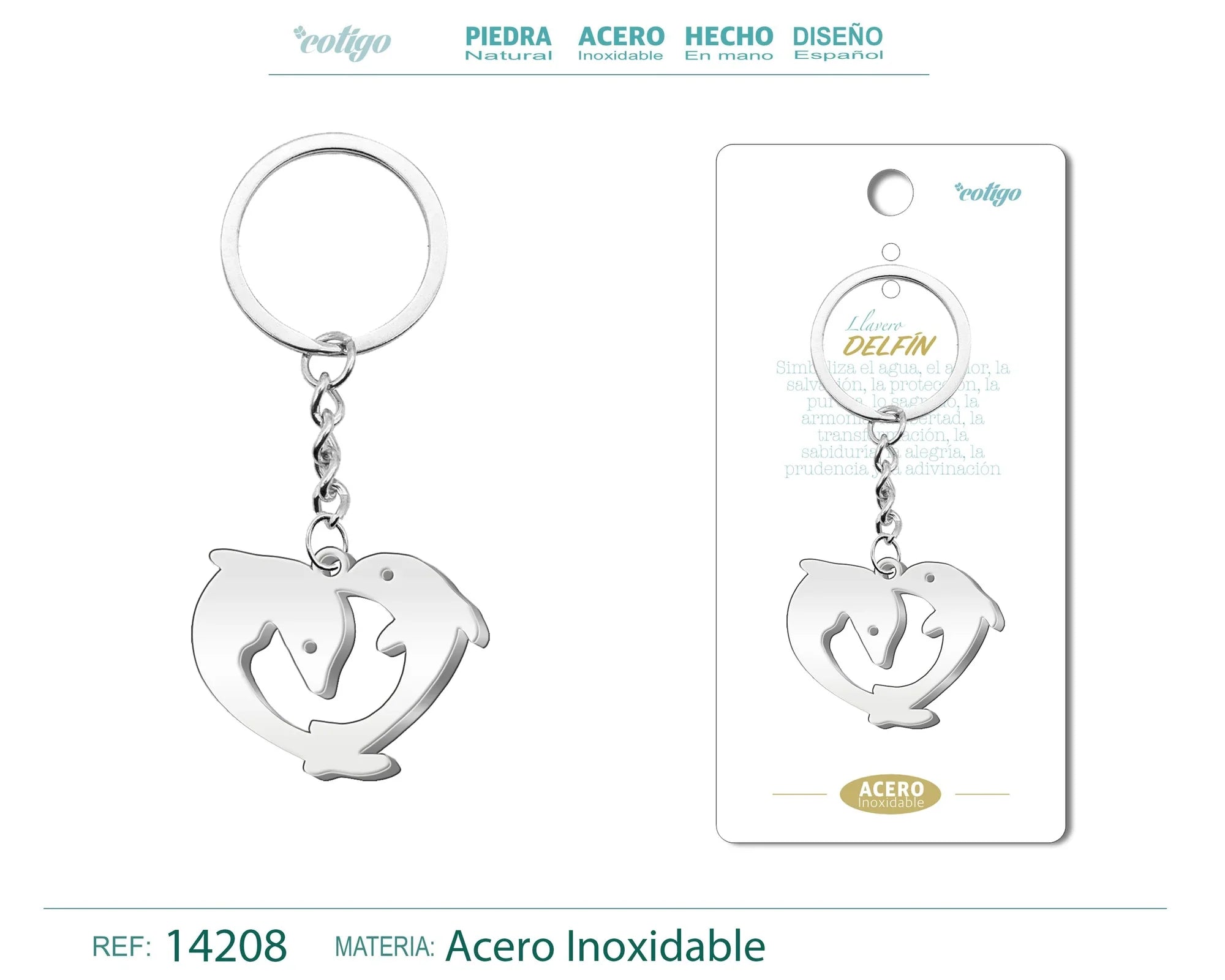 Llavero Delfin Acero Inoxidable