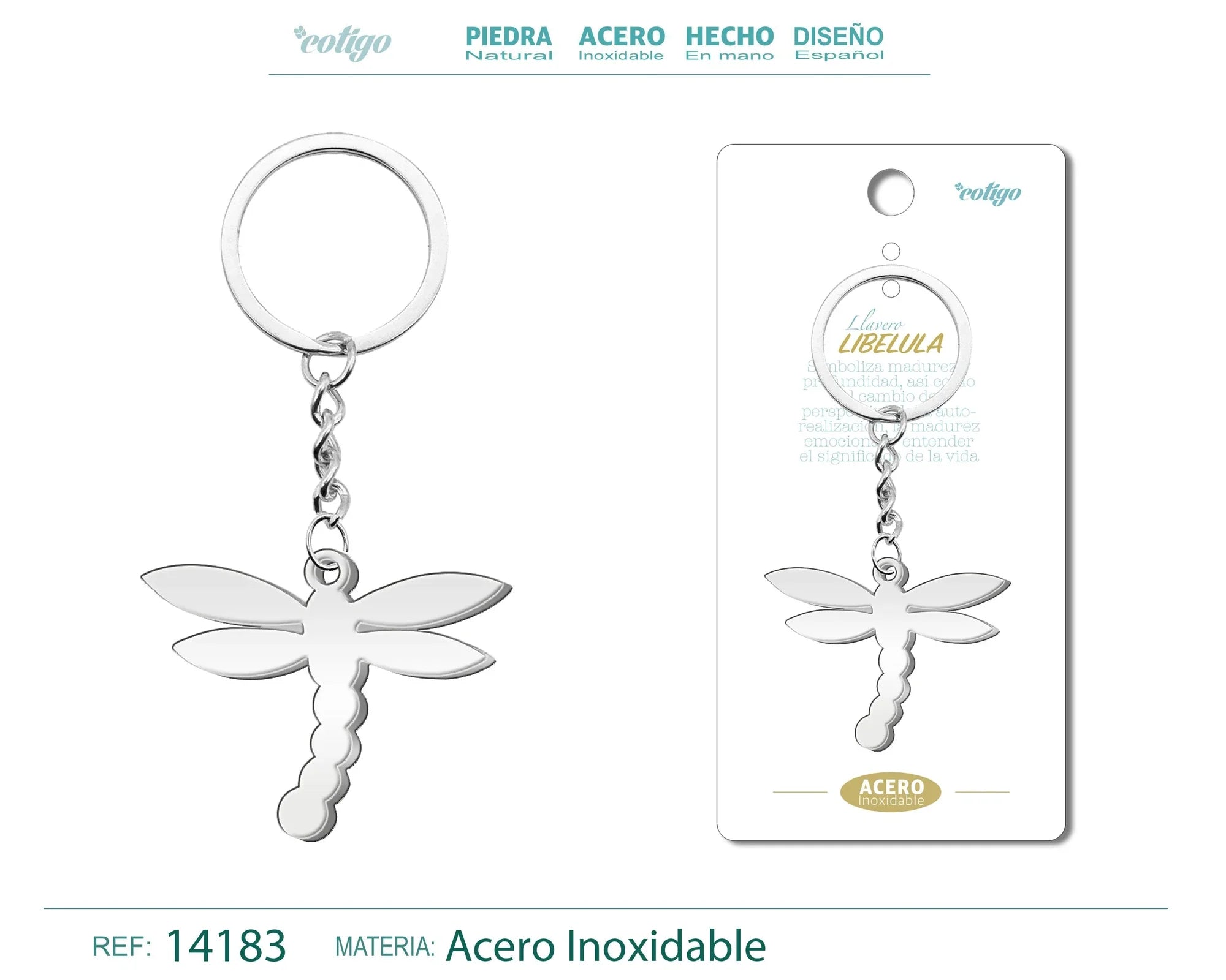 Llavero Libelula Acero Inoxidable