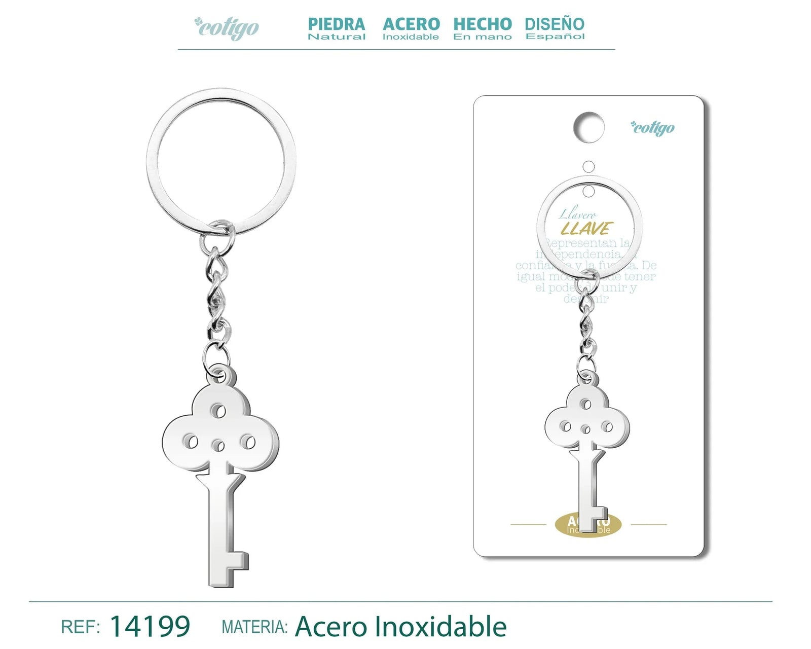 Llavero Llave Acero Inoxidable