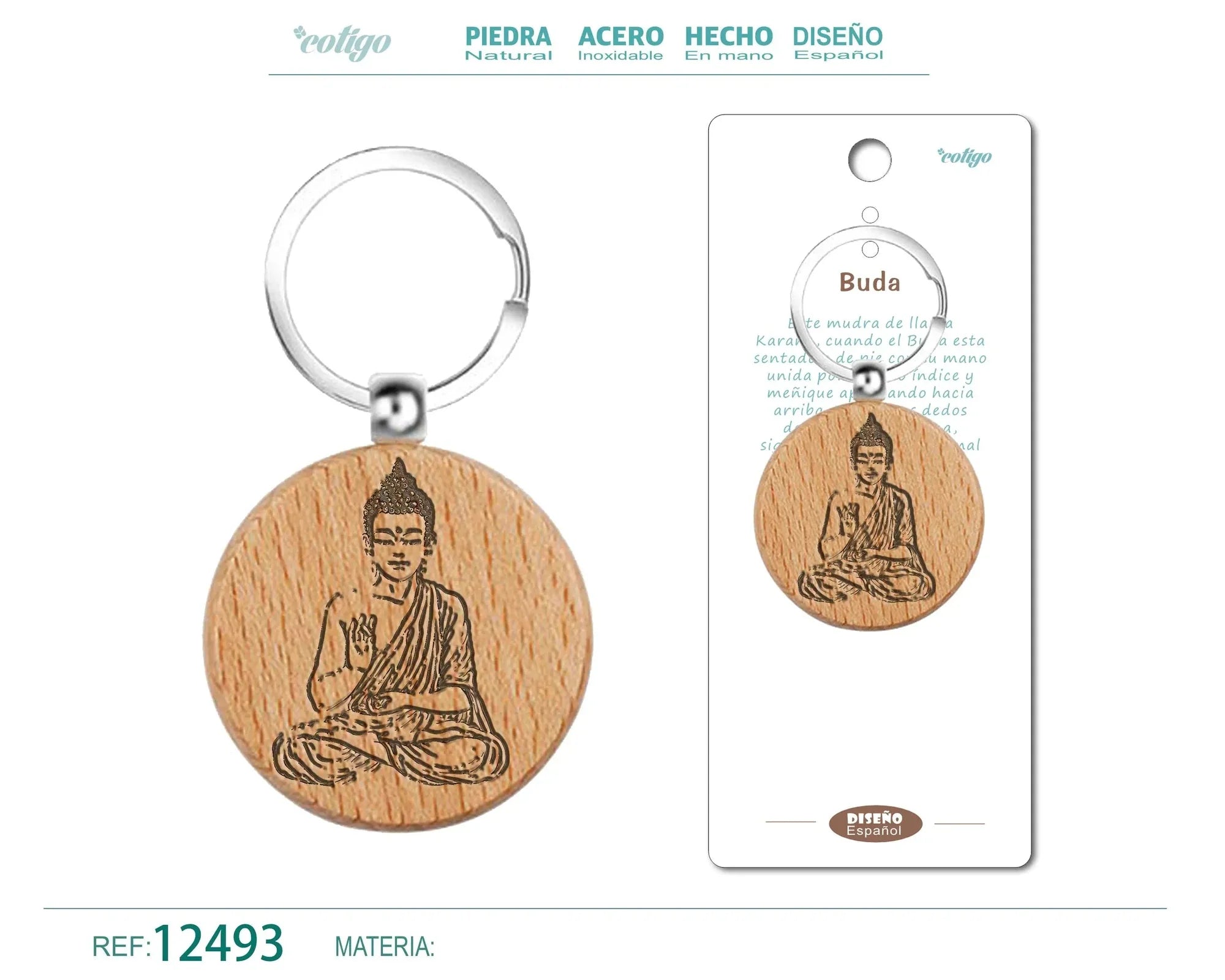 Llavero de Madera Buda