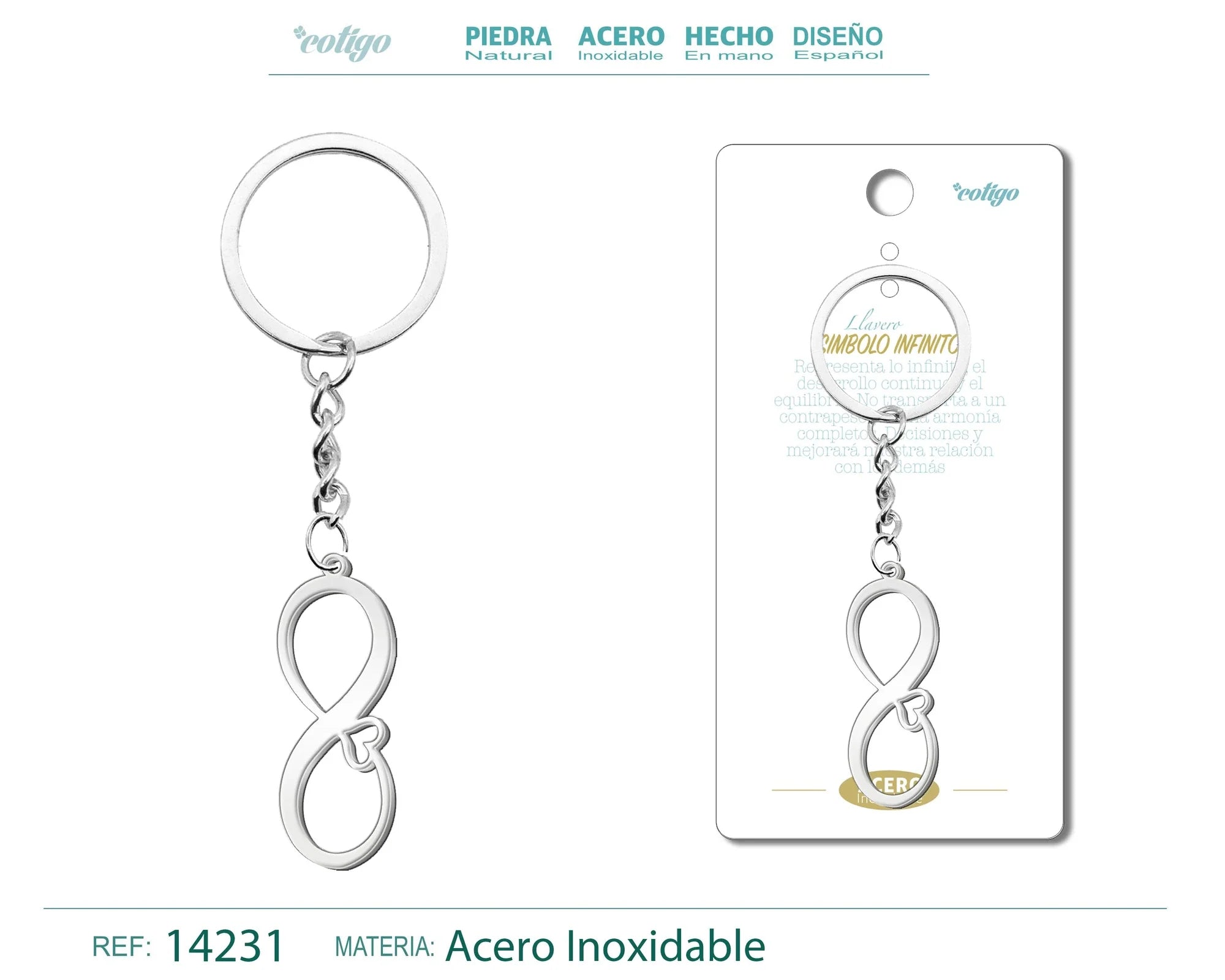 Llavero Simbolo Infinito Acero Inoxidable