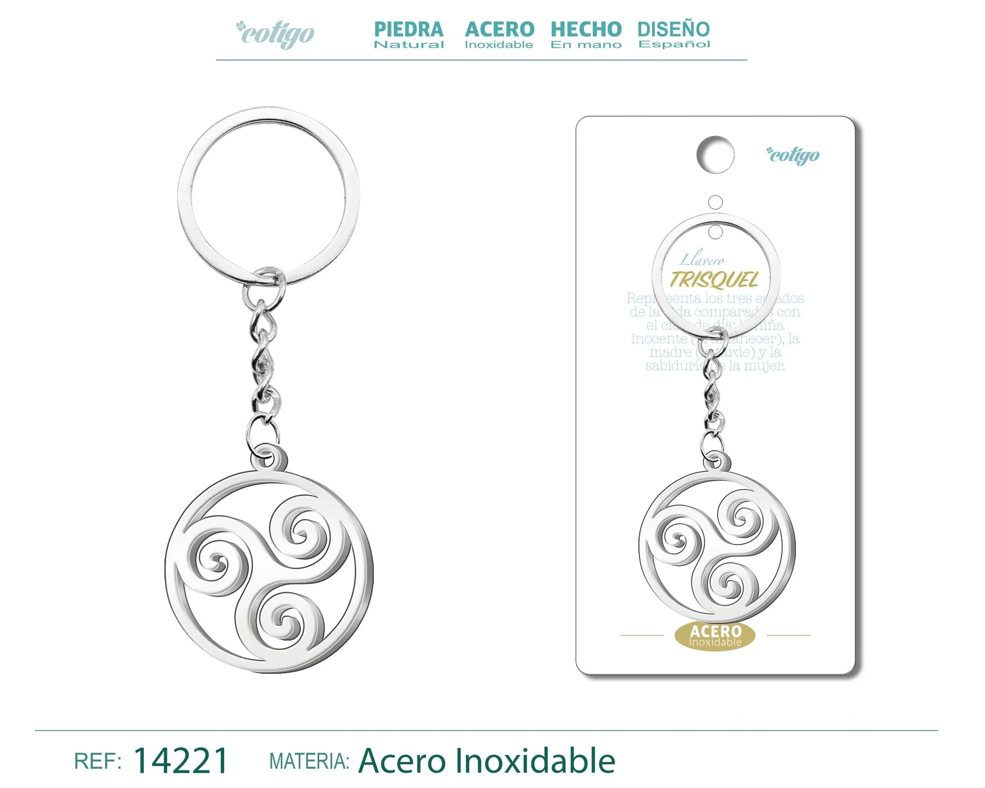 Llavero Trisquel Acero Inoxidable