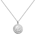 Medalla religiosa de San Miguel Arcángel con circonitas en collar devocional