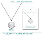 Collar con Medalla de San Miguel Arcángel Acero Y Circonitas en Diseño Devocional detalle