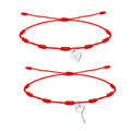 Pack 2 Pulseras 7 Nudos "La Llave de mi Corazón" - Regalo San Valentín Pareja - Acero Inoxidable - Plateado