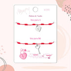 Pack 2 Pulseras 7 Nudos "la Llave de Mi Corazón" - Regalo San Valentín Pareja - Acero detalle