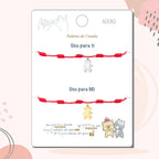 Pack 2 Pulseras 7 Nudos con Silueta Muñeca - Regalo San Valentín Pareja - Acero detalle