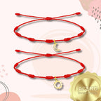 Pack 2 Pulseras 7 Nudos con "sol Y Luna" - Regalo San Valentín Pareja - Acero acabado