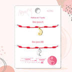 Pack 2 Pulseras 7 Nudos con Yin Yang - Regalo San Valentín Pareja - Acero detalle