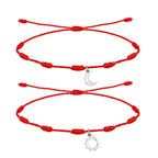 Pack 2 Pulseras 7 Nudos "sol Y Luna" - Regalo San Valentín Pareja - Acero