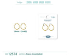 Pendiente Aro Acero 14 mm Dorado - Dorado
