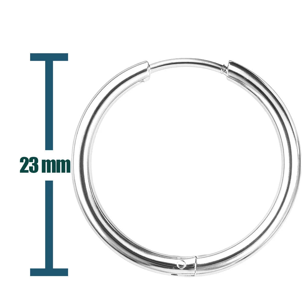 Pendiente de Aro Acero Plateado 23mm para Charm