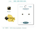 Pendiente Circonita Cuadrada Negra 2 mm Acero Dorado