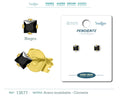 Pendiente Circonita Cuadrada Negra 4 mm Acero Dorado