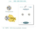 Pendiente Circonita Cuadrada Transparente 4 mm Acero Dorado
