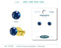Pendiente Circonita Redonda Azul 6 mm Acero Dorado