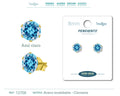 Pendiente Circonita Redonda Azul Claro 8 mm Acero Dorado