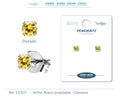 Pendiente Circonita Redonda Dorada 4 mm Acero Plateado