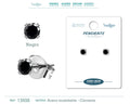 Pendiente Circonita Redonda Negra 4 mm Acero Plateado