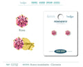 Pendiente Circonita Redonda Rosa 6 mm Acero Dorado