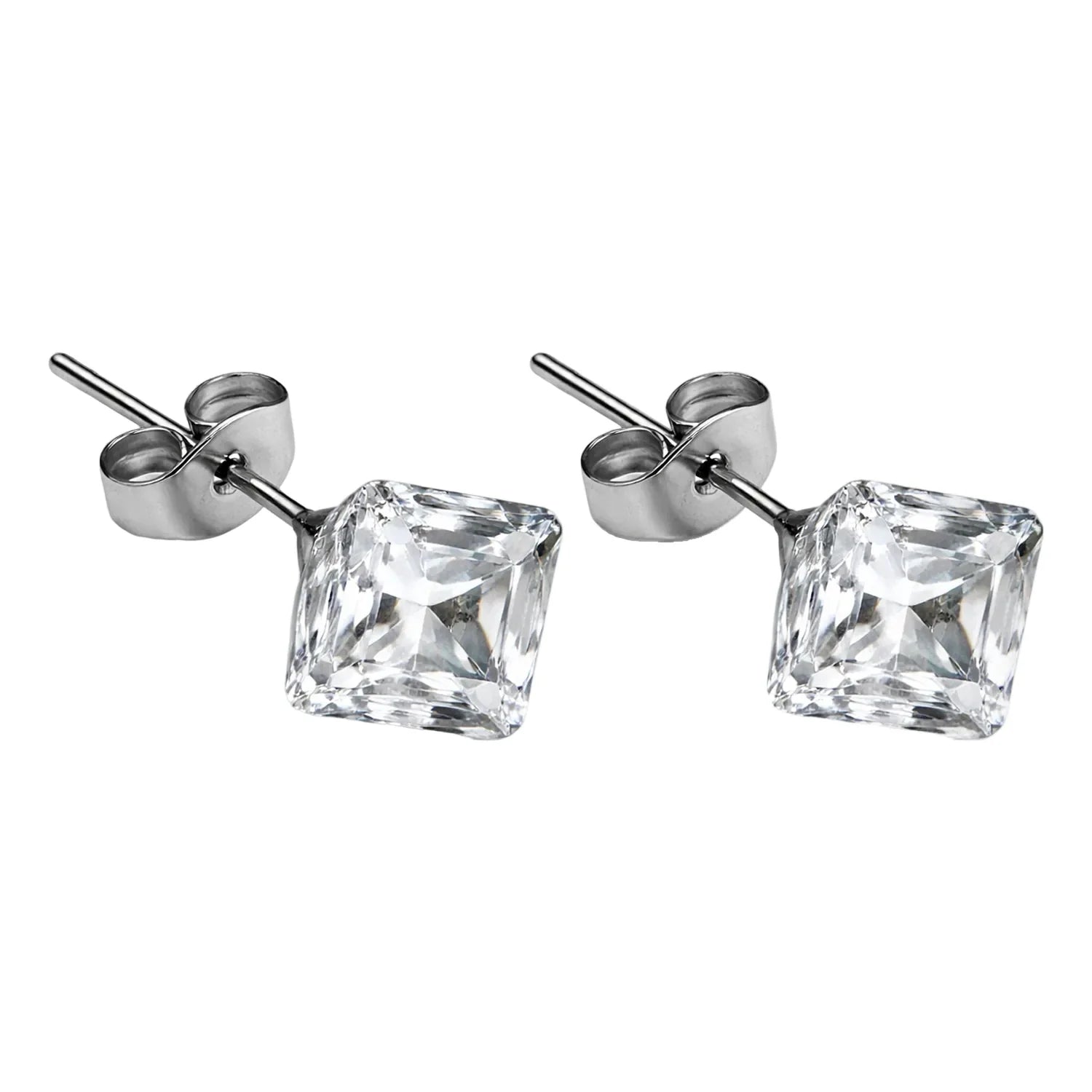 Pendiente de Cristal Cuadrado 10mm