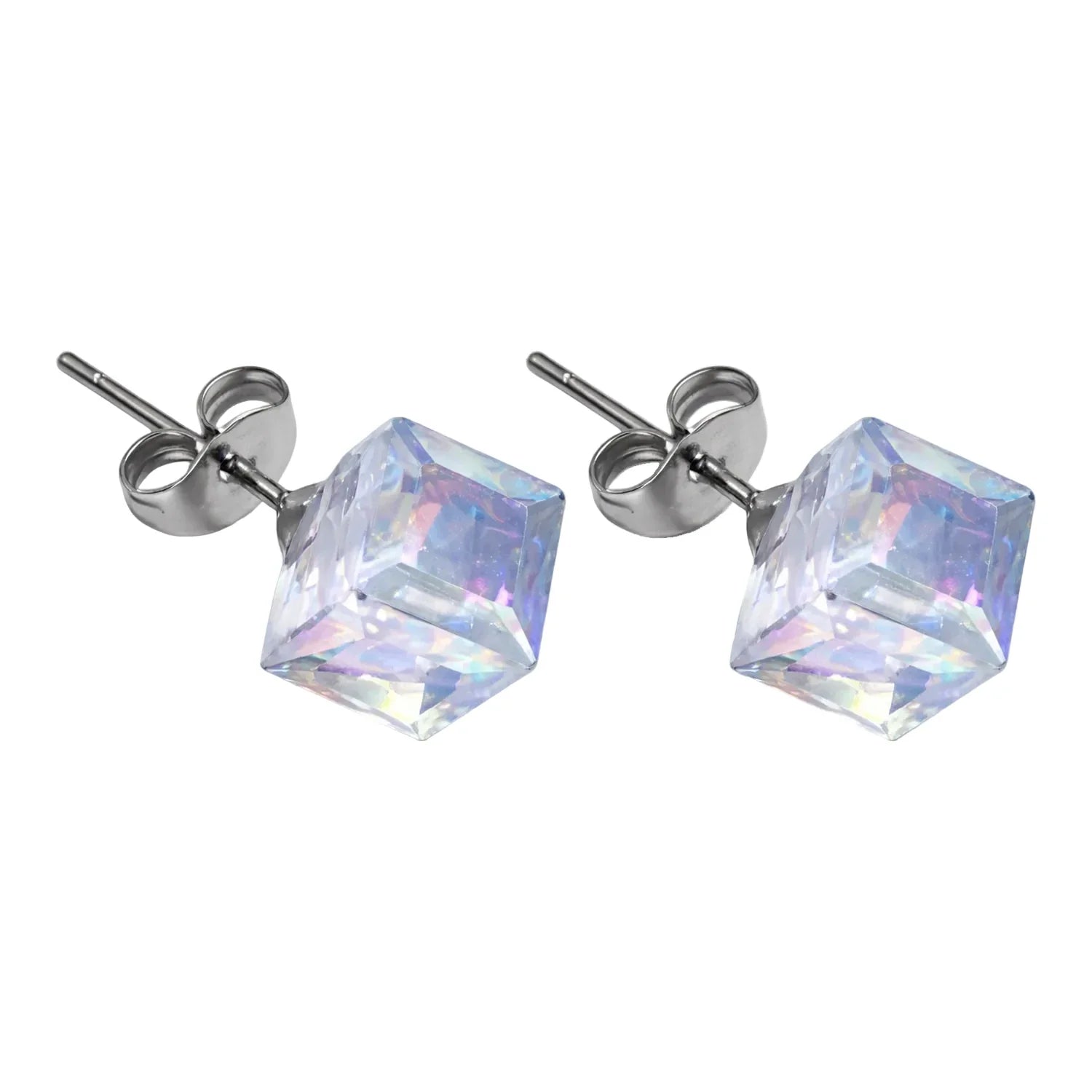 Pendiente de Cristal Cuadrado 10mm