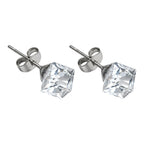 Pendiente de Cristal Cuadrado 6mm