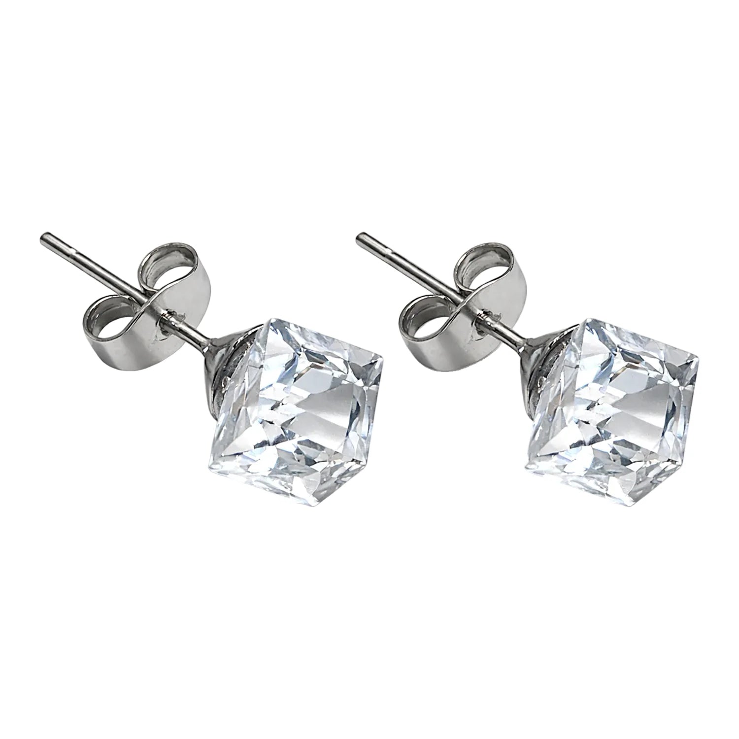 Pendiente de Cristal Cuadrado 6mm