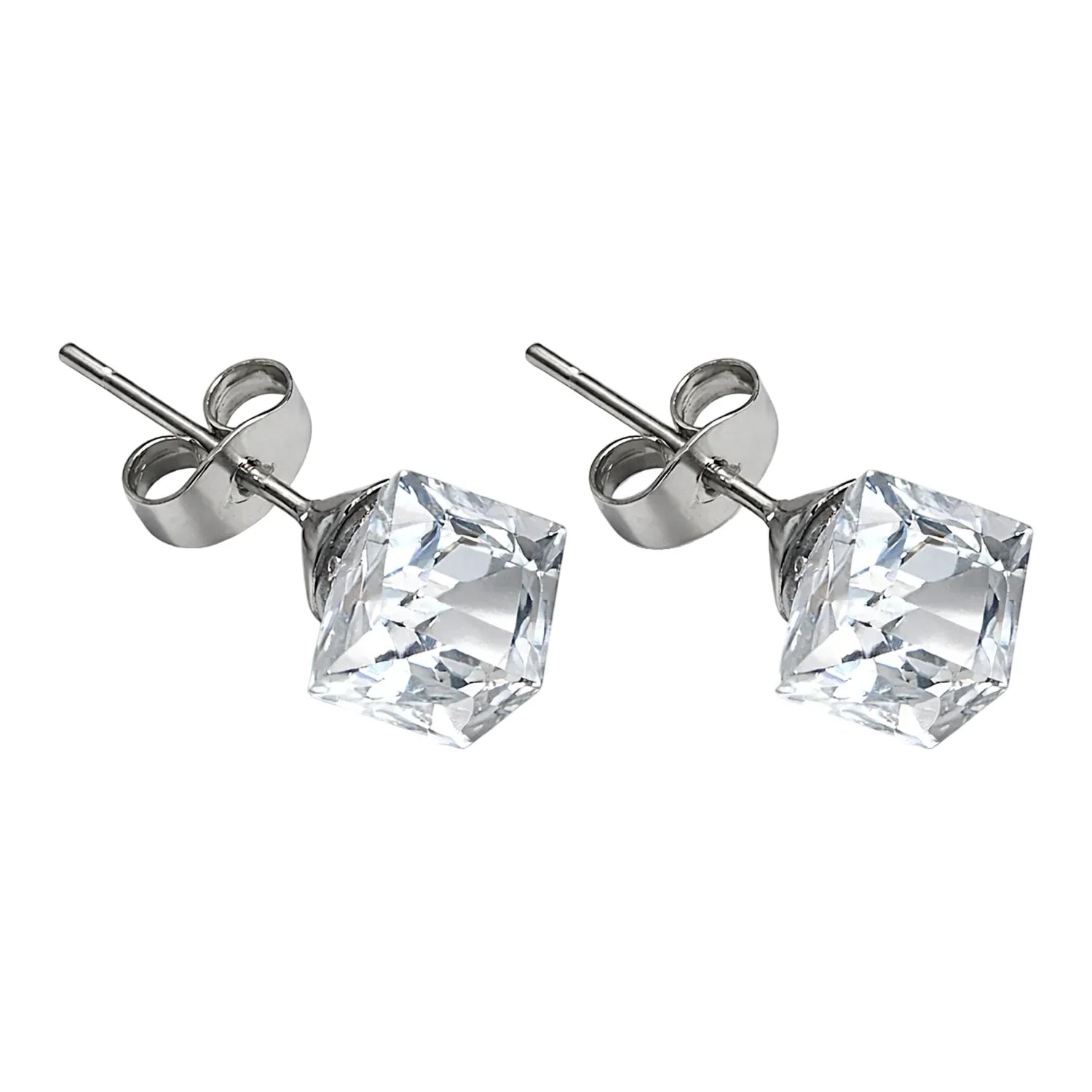 Pendiente de Cristal Cuadrado 6mm