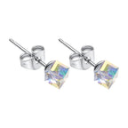 Pendiente de Cristal Cuadrado 6mm