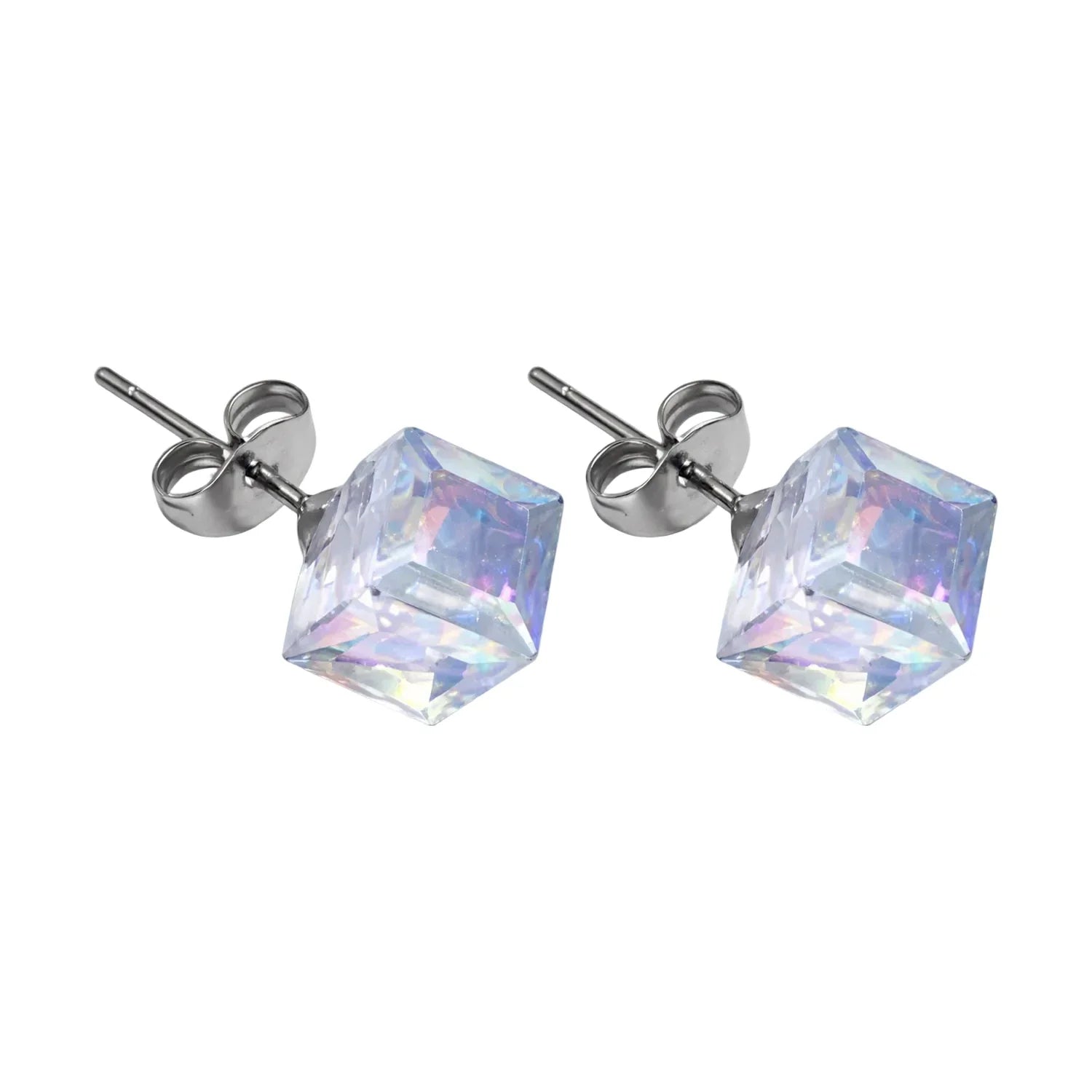 Pendiente de Cristal Cuadrado 8mm