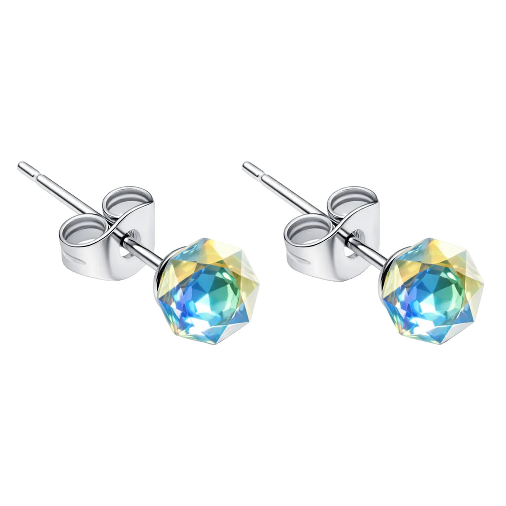 Pendiente de Cristal Ovalado 6mm