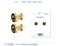 Pendientes Acero Dorado Smiley Negro