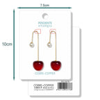Pendientes con Frutas Cerezas Y Perla detalle