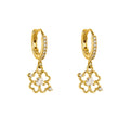 Pendientes de Aro Dorados con Flor Hueca