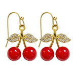Pendientes de Frutas Cerezas con Circonitas
