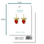 Pendientes de Frutas Fresas con Circonitas detalle