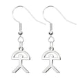 Pendientes con símbolo Indalo en acero plateado con diseño tradicional