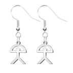 Pendientes con símbolo Indalo en acero plateado con diseño tradicional