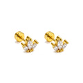 Piercing de Oreja Dorado con Corona de Circonitas