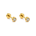Piercing de Oreja Dorado con Zirconia Redonda