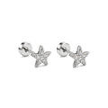 Piercing de Oreja Plateado con Estrella de Circonitas