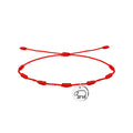 Pulsera 7 Nudos Roja con Ardi Latxa Plateada