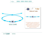 Pulsera de 7 Nudos Azul con Ojo Turco acabado