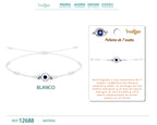 Pulsera de 7 Nudos Blanca con Ojo Turco acabado