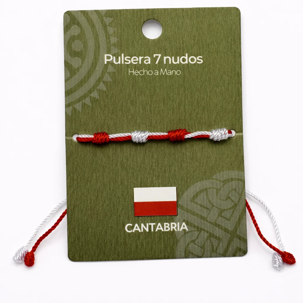 Pulsera 7 Nudos Coloreada Tono Cantabria detalle