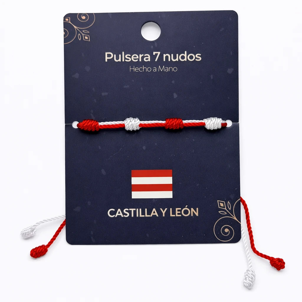 Pulsera 7 Nudos Coloreado - Tono Castella Y León detalle