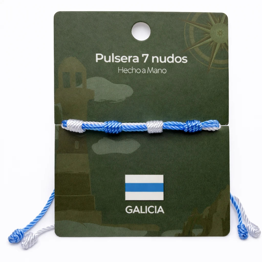 Pulsera 7 Nudos Color de Galicia detalle